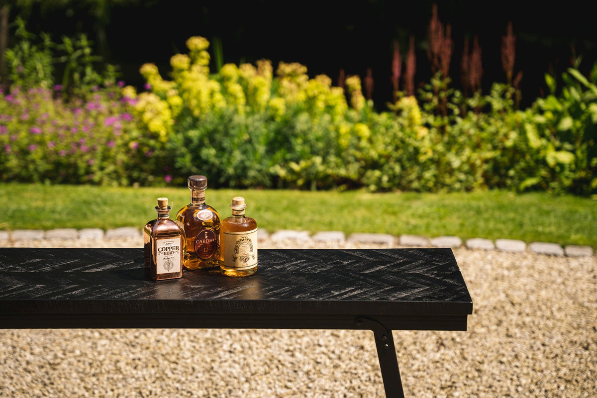La Table Haute Chevrons - Noir - 140 Bazar Bizar