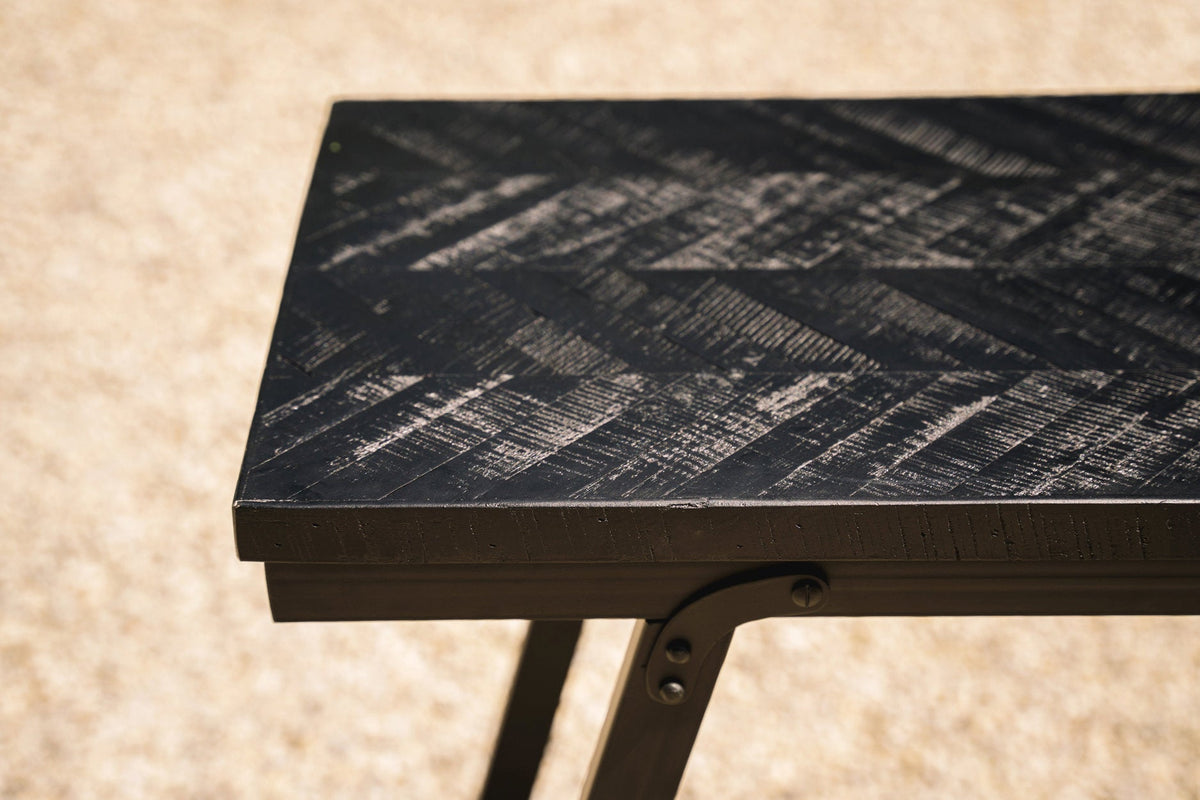 La Table Haute Chevrons - Noir - 140 Bazar Bizar