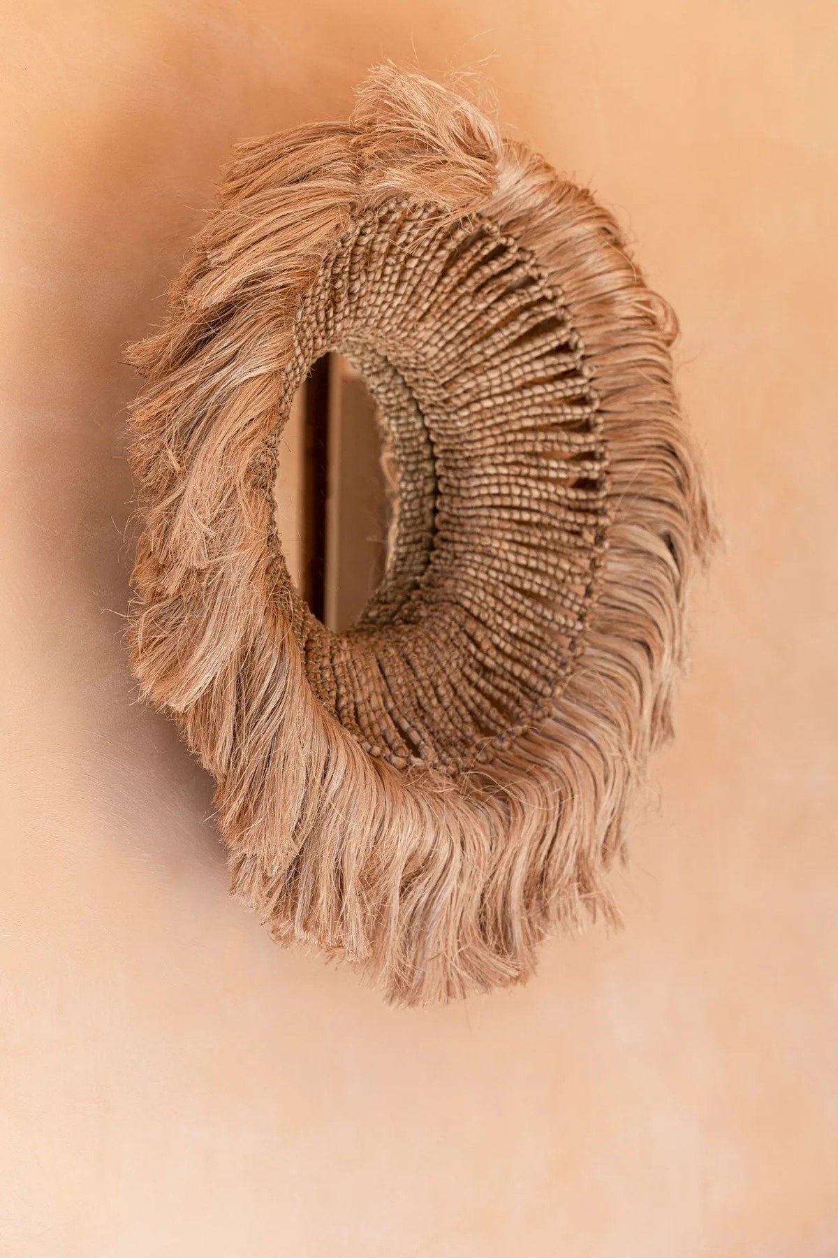 Le miroir Solomon en abaca - Naturel 85x85cm Bazar Bizar
