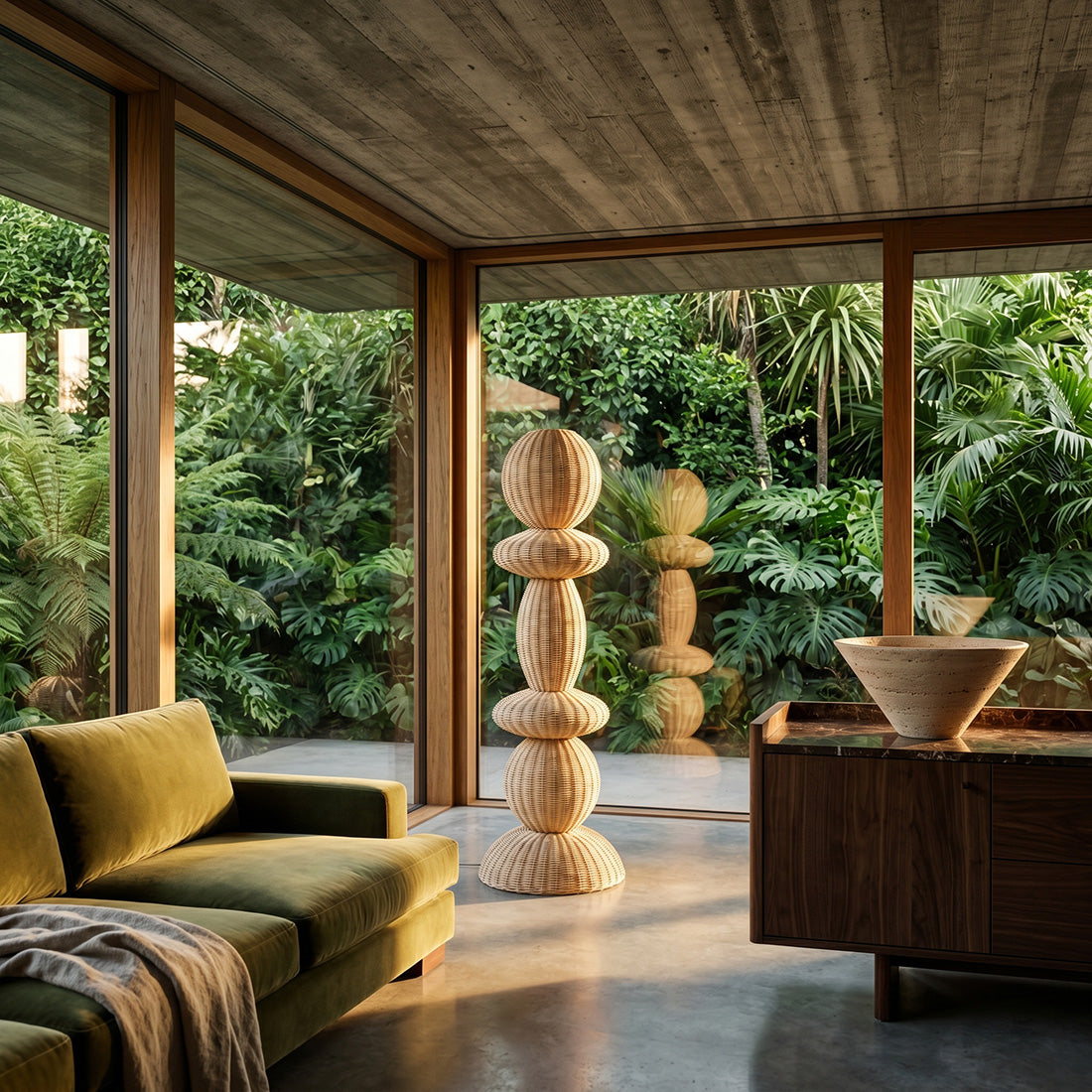 Lampadaire Tao en rotin - 140 cm Raw Materials