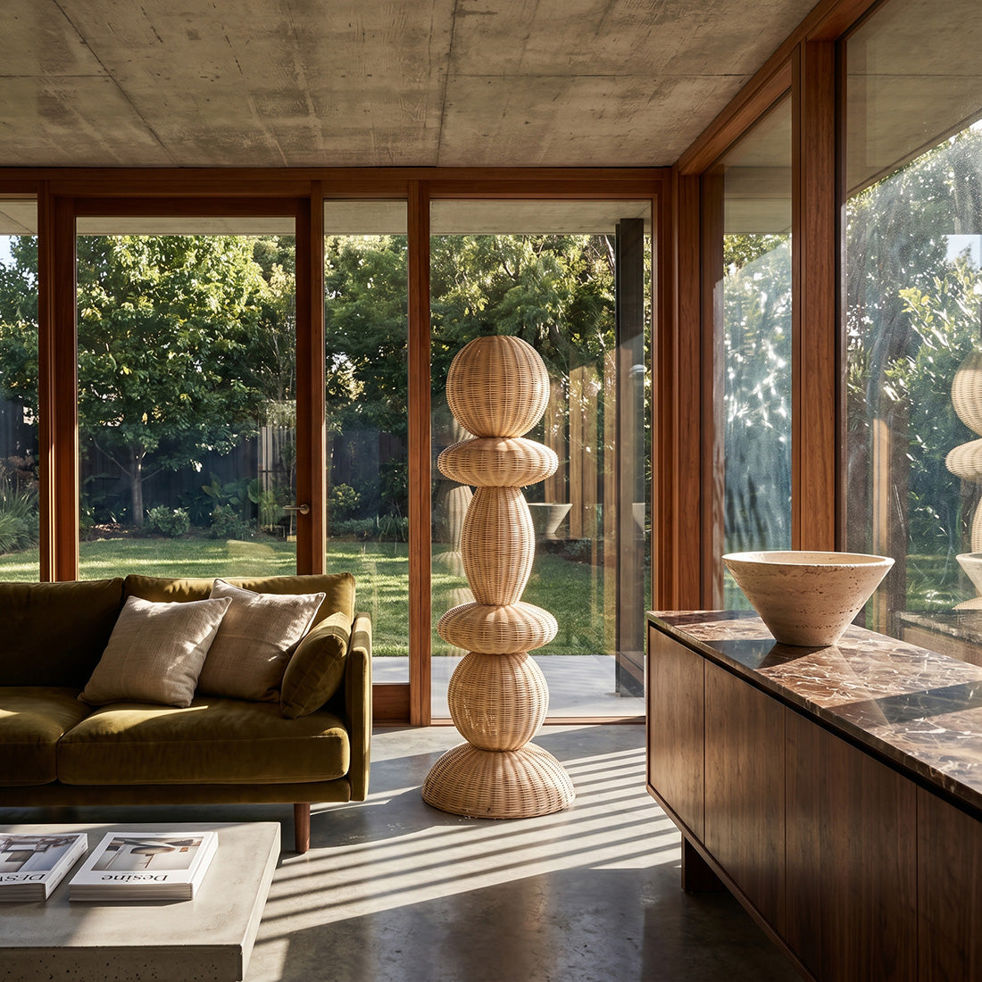 Lampadaire Tao en rotin - 140 cm Raw Materials