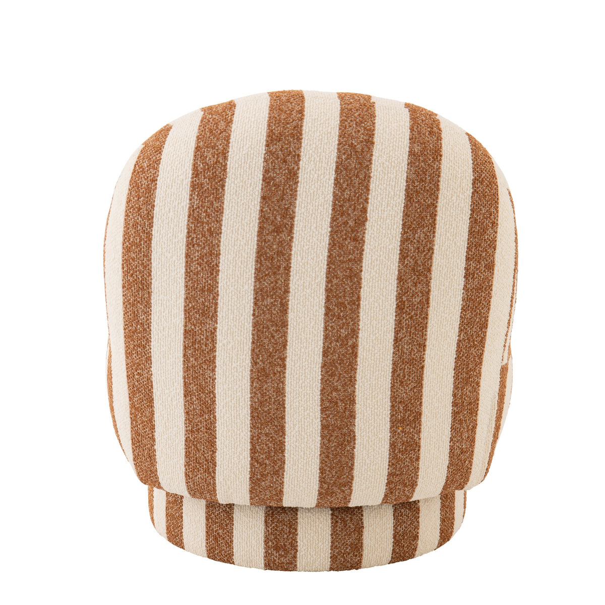 Fauteuil Lounge en Tissu Rayé Camel/Blanc Cassé J-Line