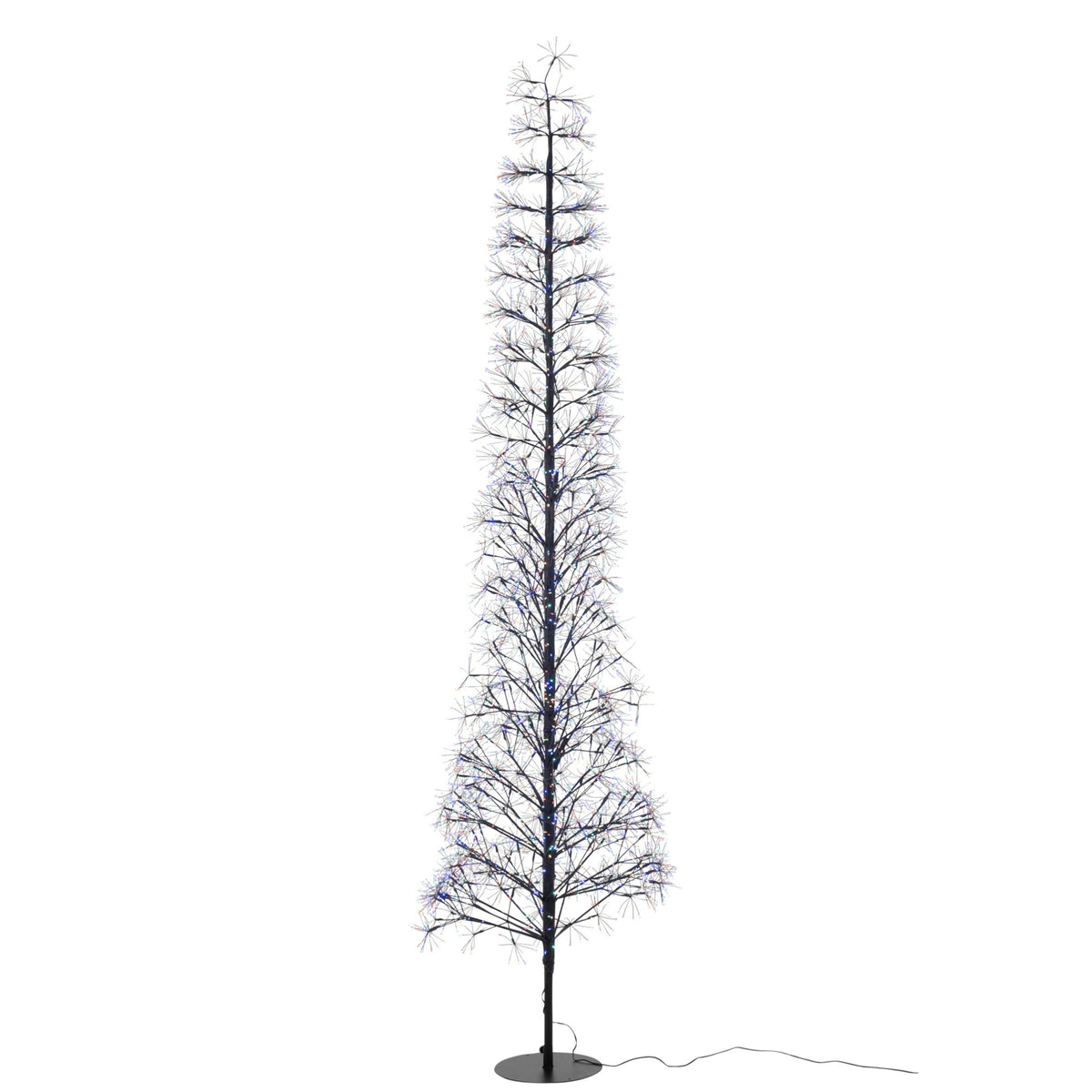 Sapin de Noël Éclairage LED Multicolore Fer Noir Extra Large H240cm J-Line