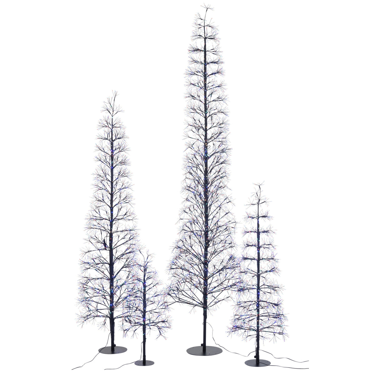 Sapin de Noël Éclairage LED Multicolore Fer Noir Extra Large H240cm J-Line
