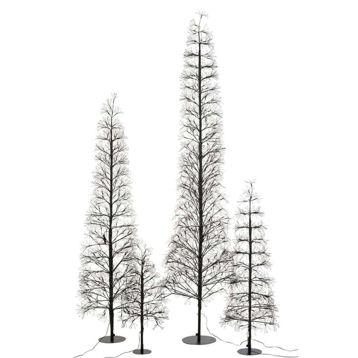 Sapin de Noël Éclairage LED Multicolore Fer Noir Extra Large H240cm J-Line