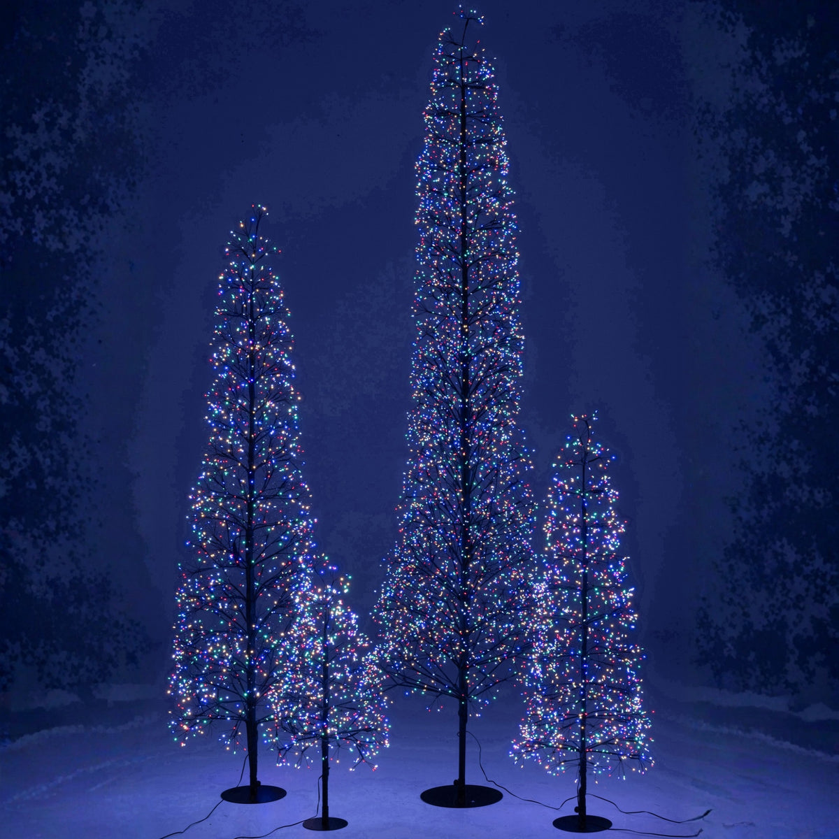 Sapin de Noël Éclairage LED Multicolore Fer Noir Extra Large H240cm J-Line