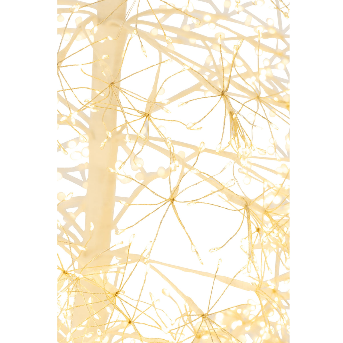 Sapin de Noël Métal Blanc Lumières LED Blanc Chaud Grand H180cm J-Line