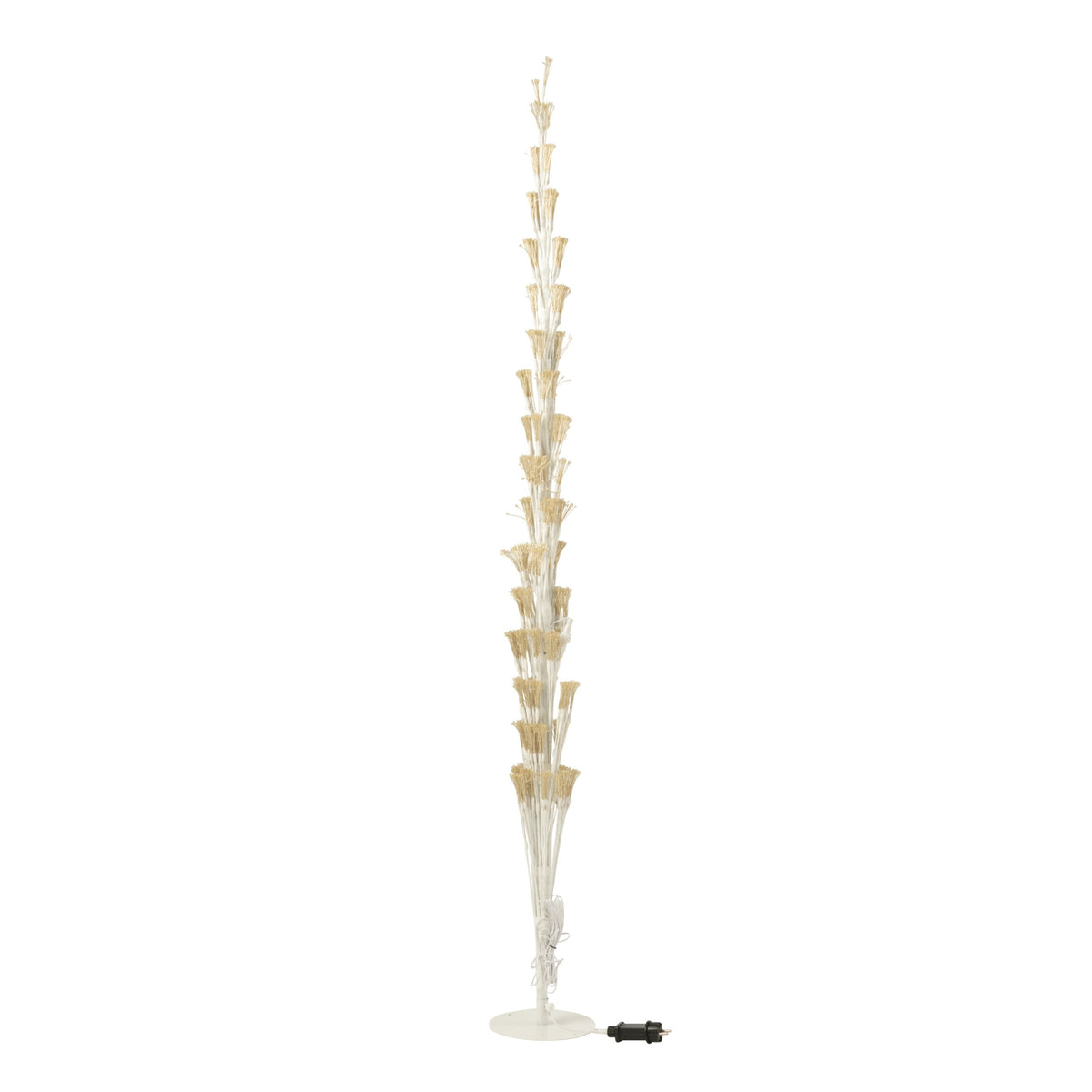 Sapin de Noël avec lumières LED blanc chaud, fer blanc, extra large H240 cm J-Line