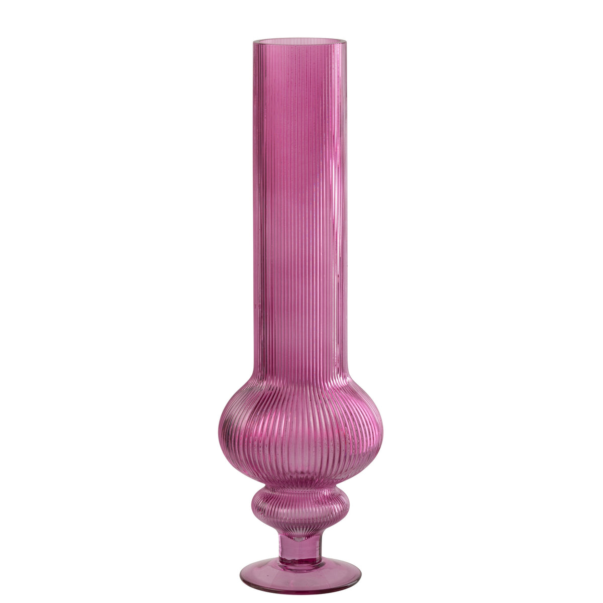 Vase Ada Verre côtelé Fuchsia Large J-Line