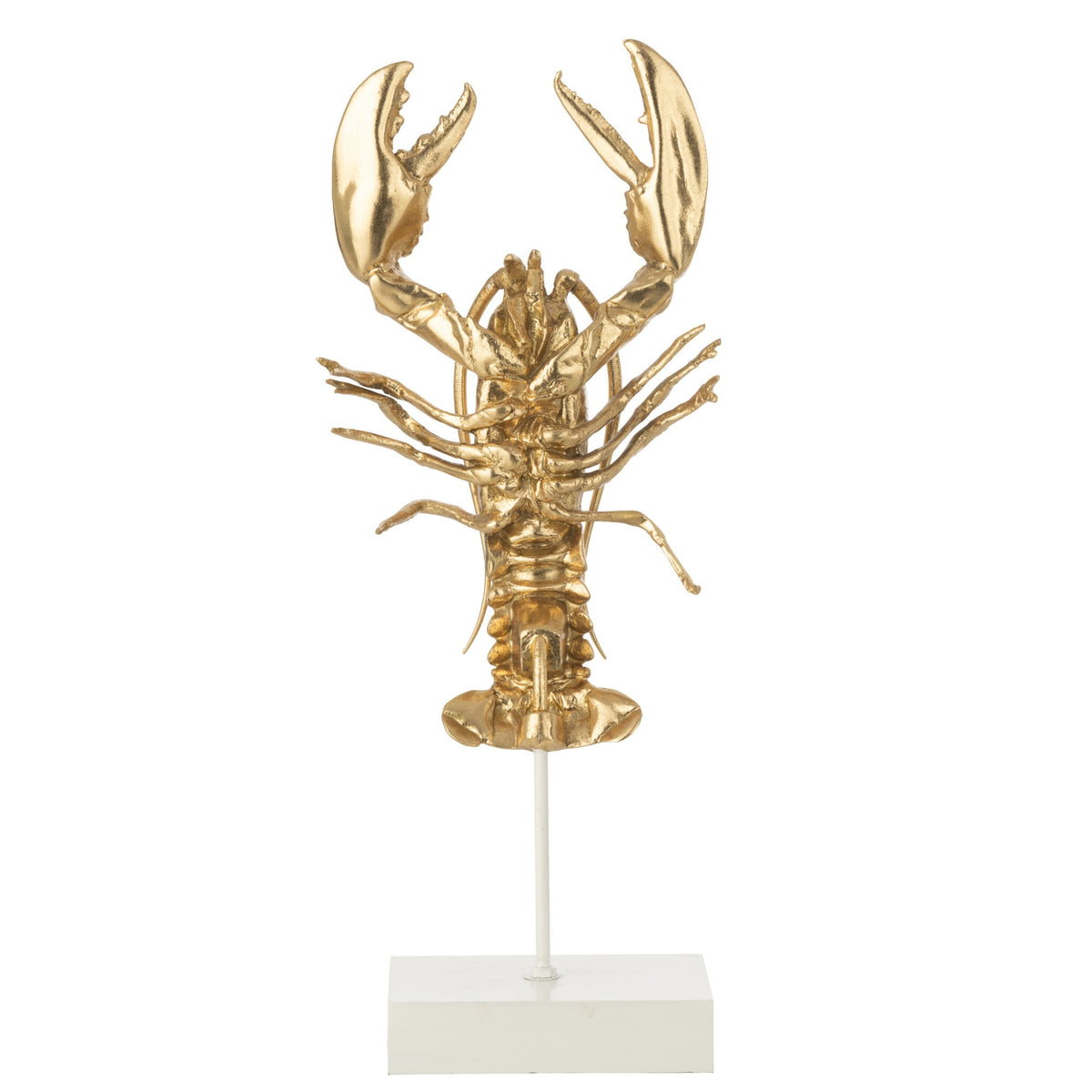 Crabe sur pied en polyrésine couleur or J-Line