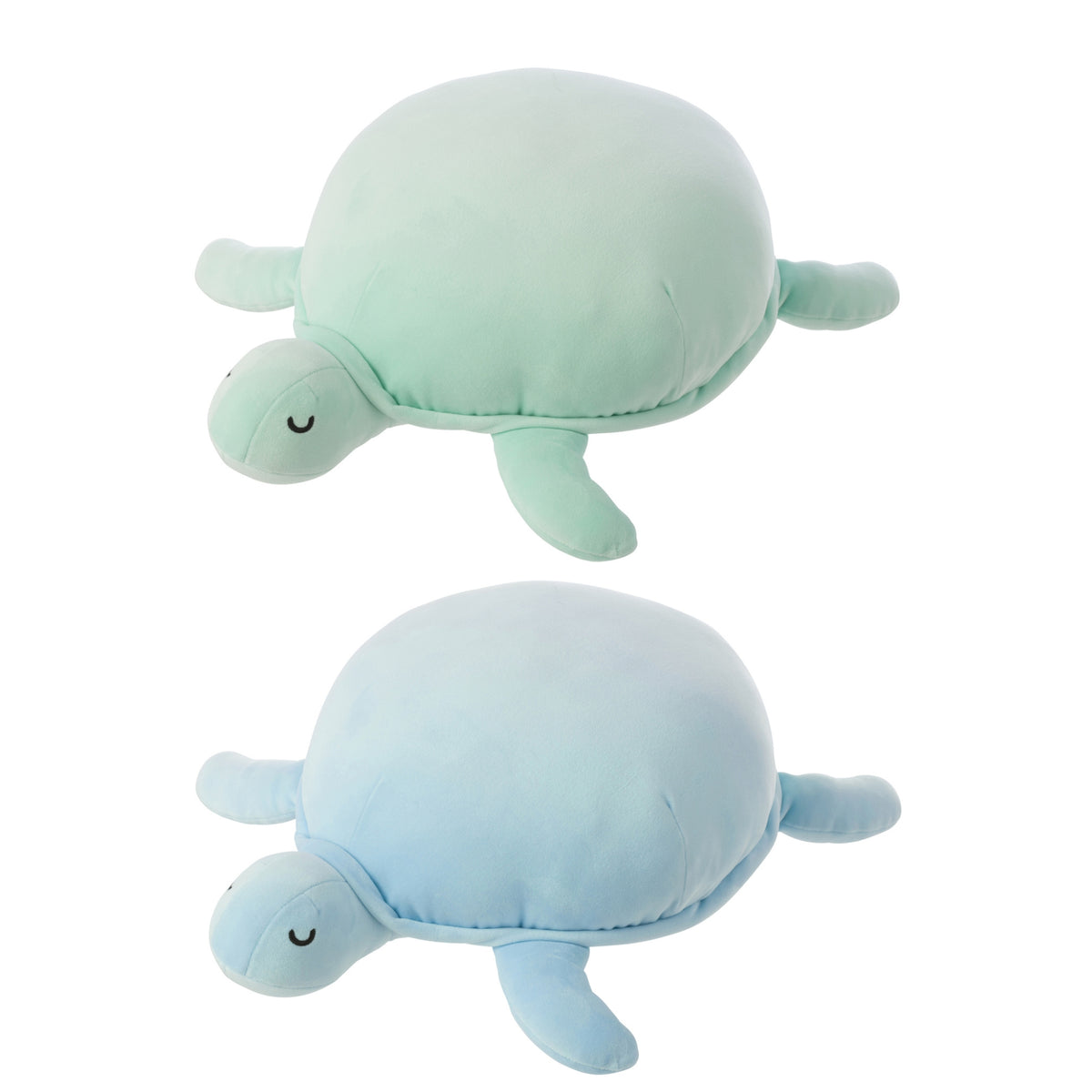 Tortue en polyester bleu clair/vert menthe, assortiment de 2, J-Line