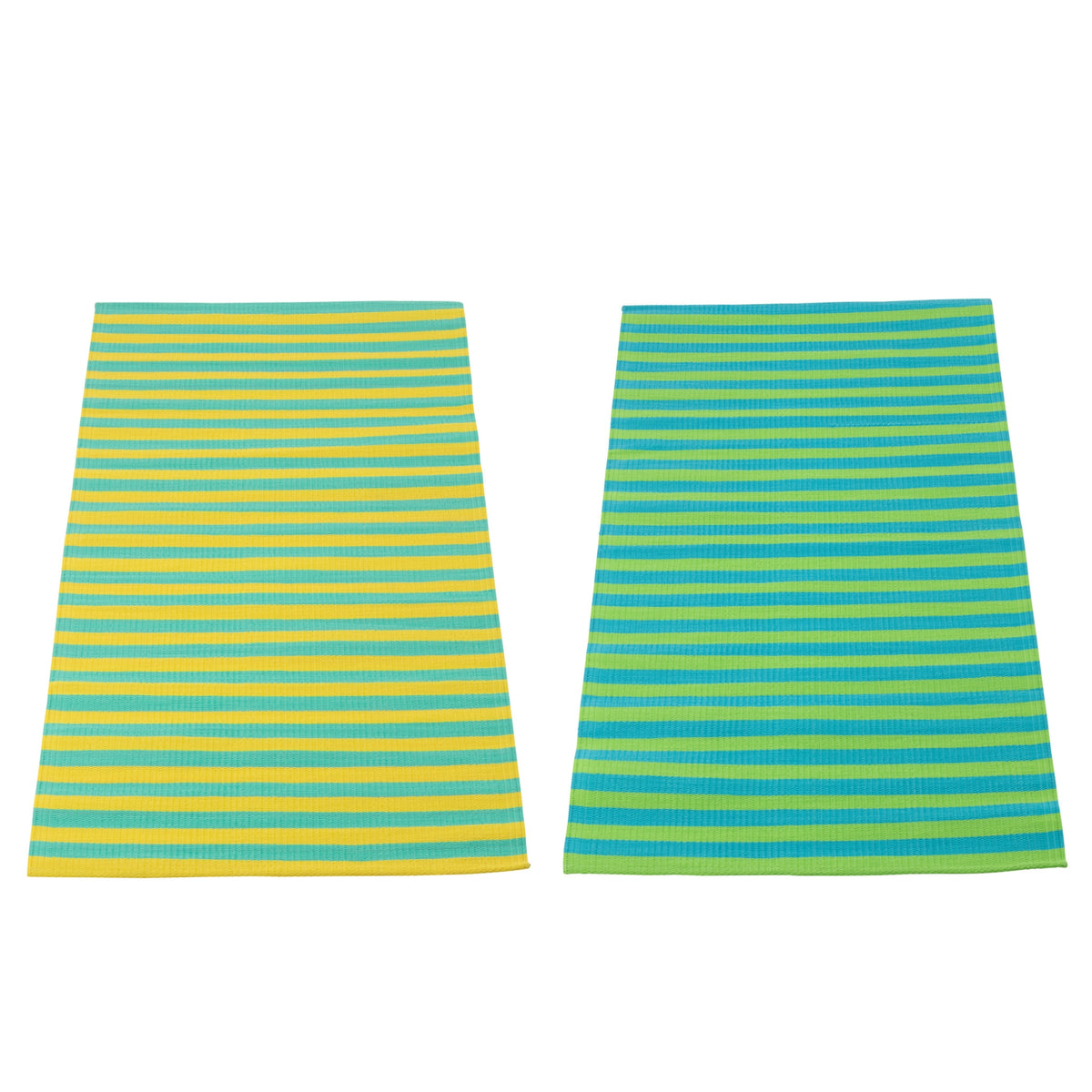 Tapis de plage Sunshine/Smile rayé en polypropylène multicolore assorti de J-Line