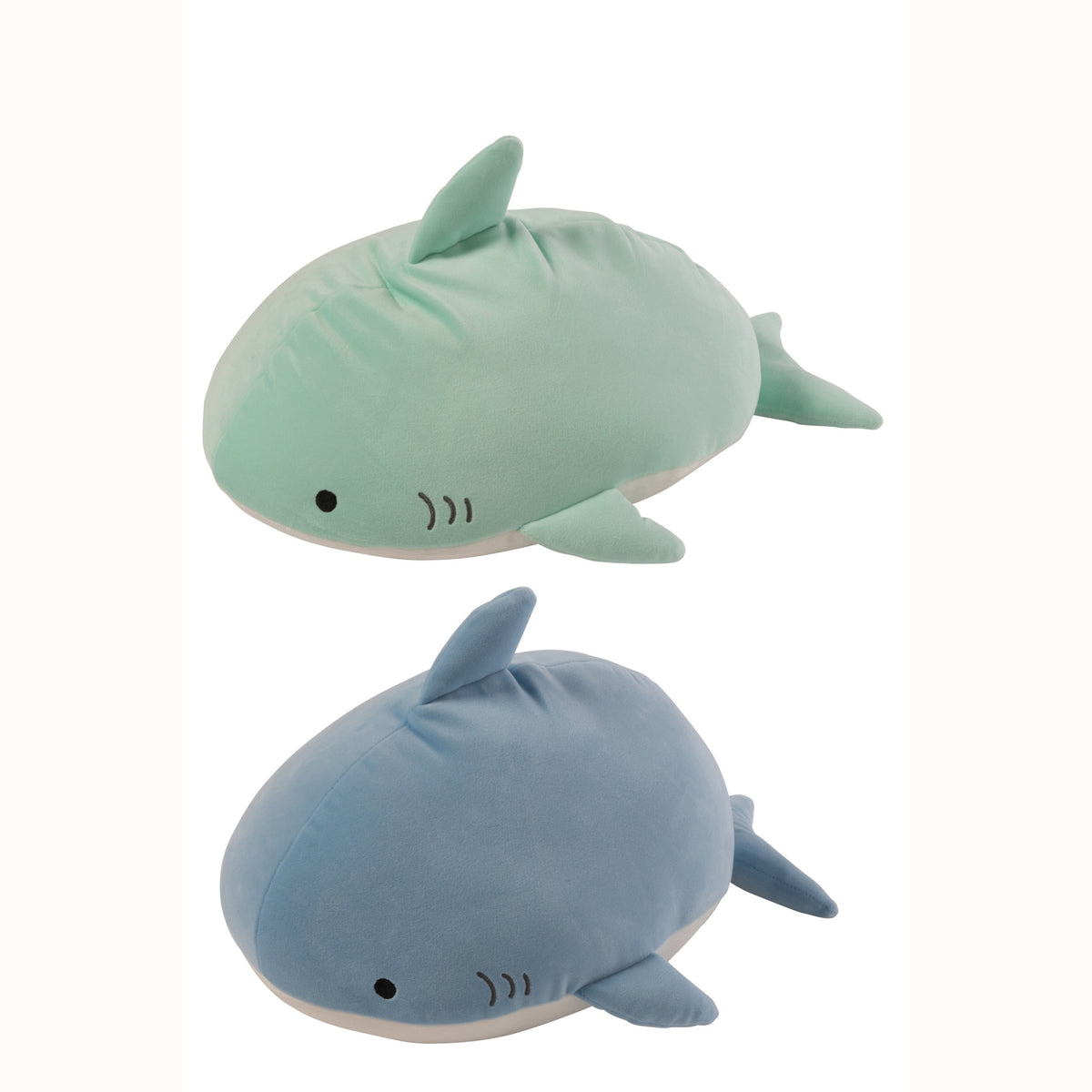 Requin en polyester bleu clair/vert menthe, assortiment de J-Line, 2 pièces
