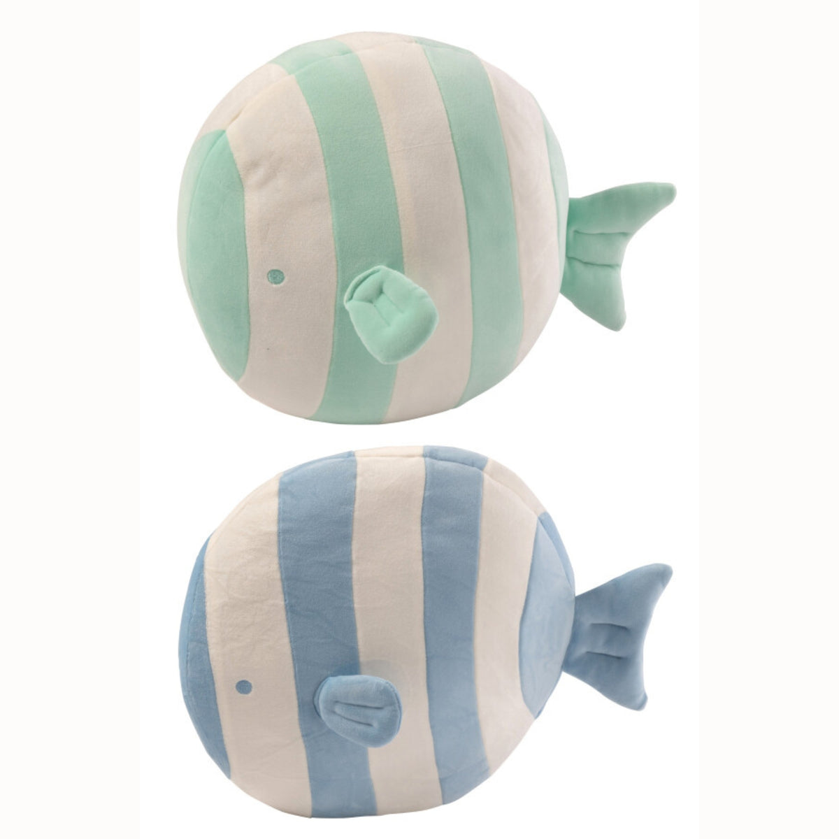 Poisson Rayé Polyester Bleu Clair/Vert Menthe Assortiment De 2 J-Line