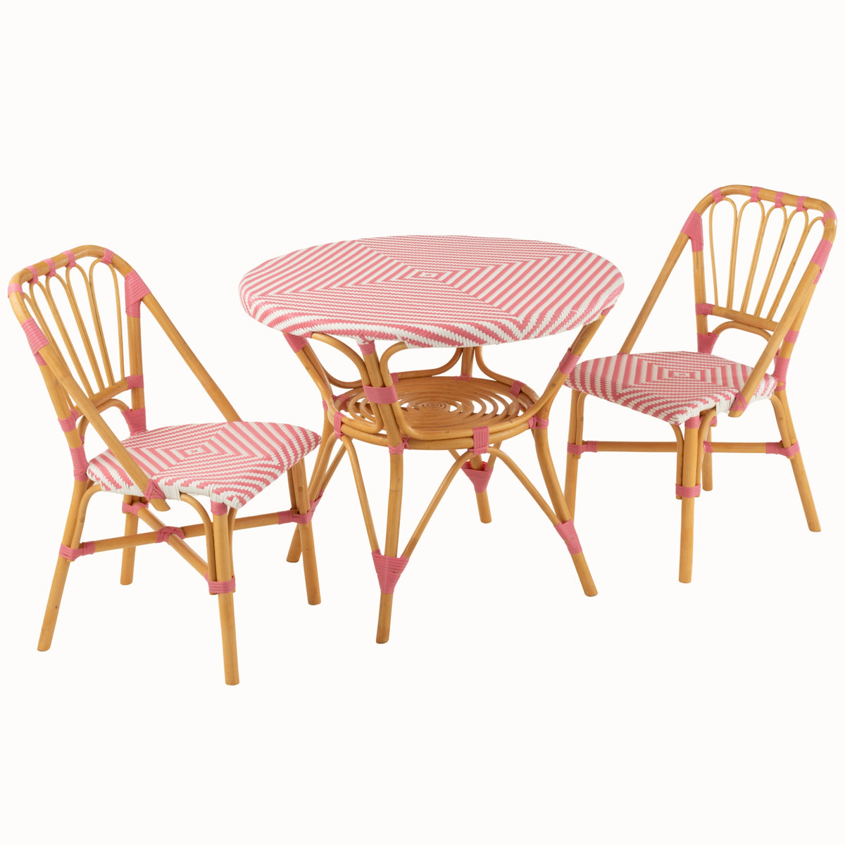 Table à manger Rotin Rose/Blanc J-Line