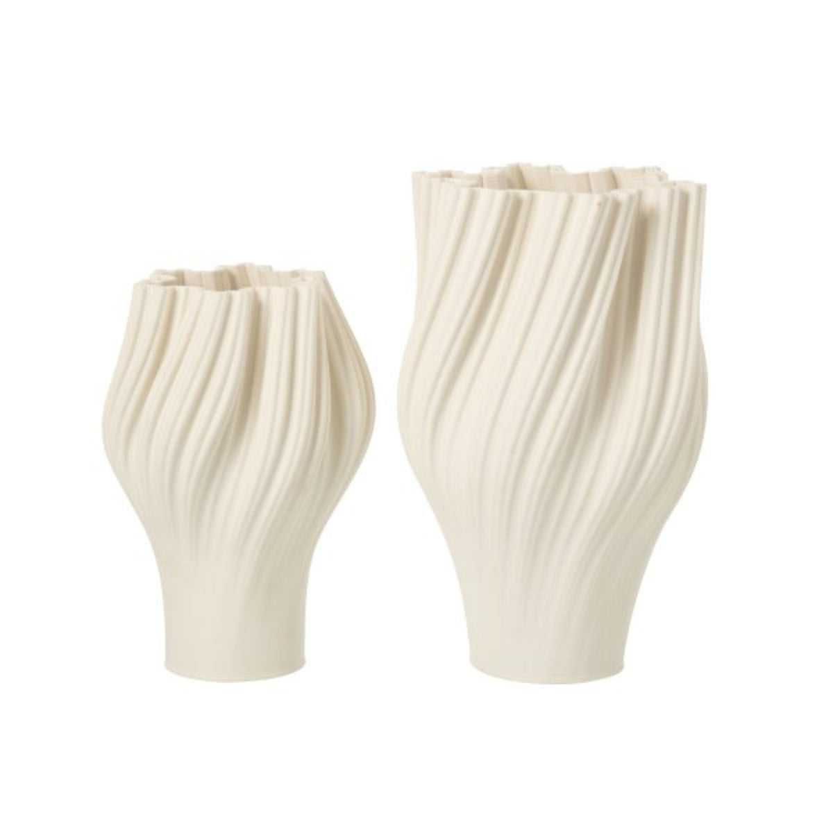 Vase imprimé 3D en grès blanc petit J-Line