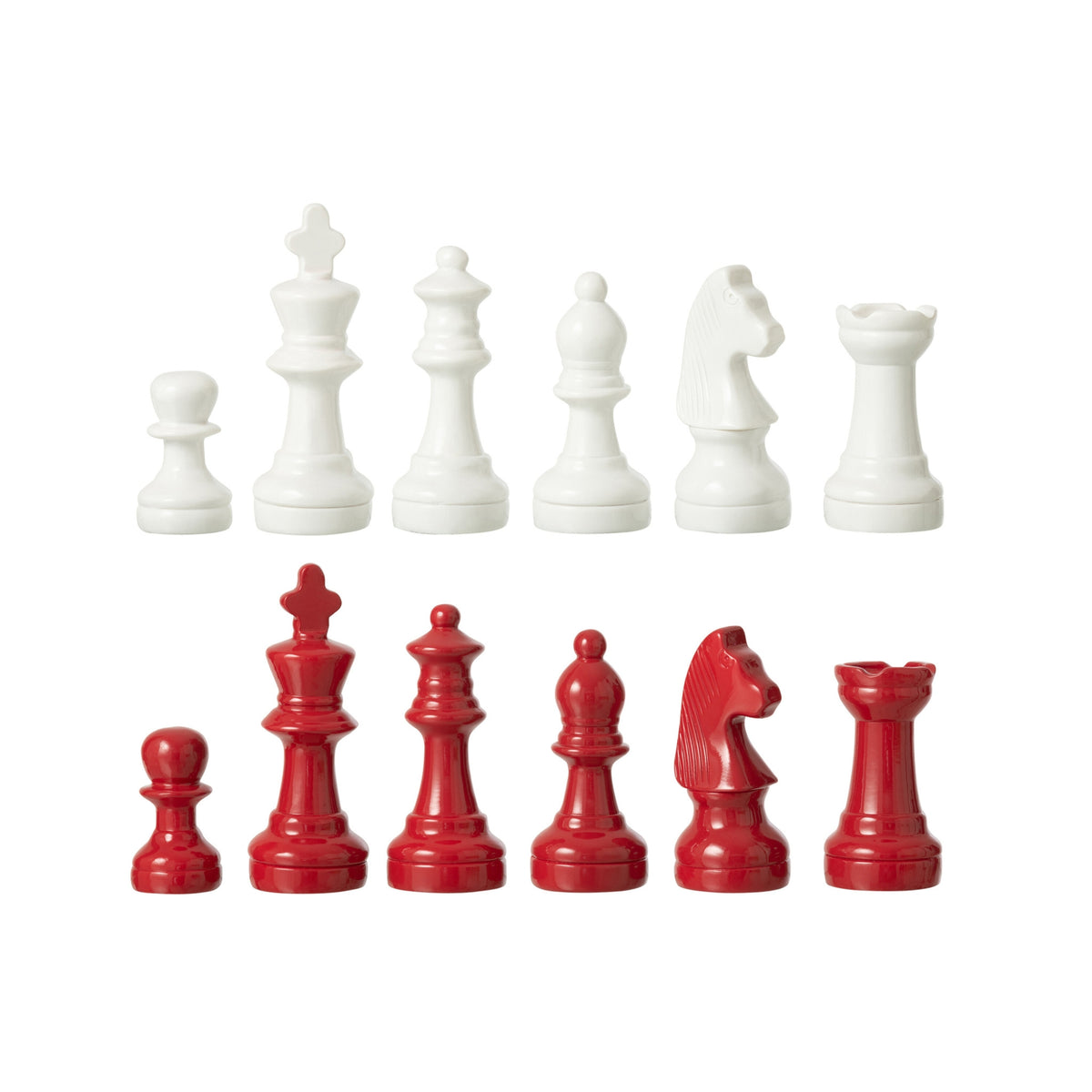 Jeu d’échecs Polyresin Blanc/Rouge Noël J-Line