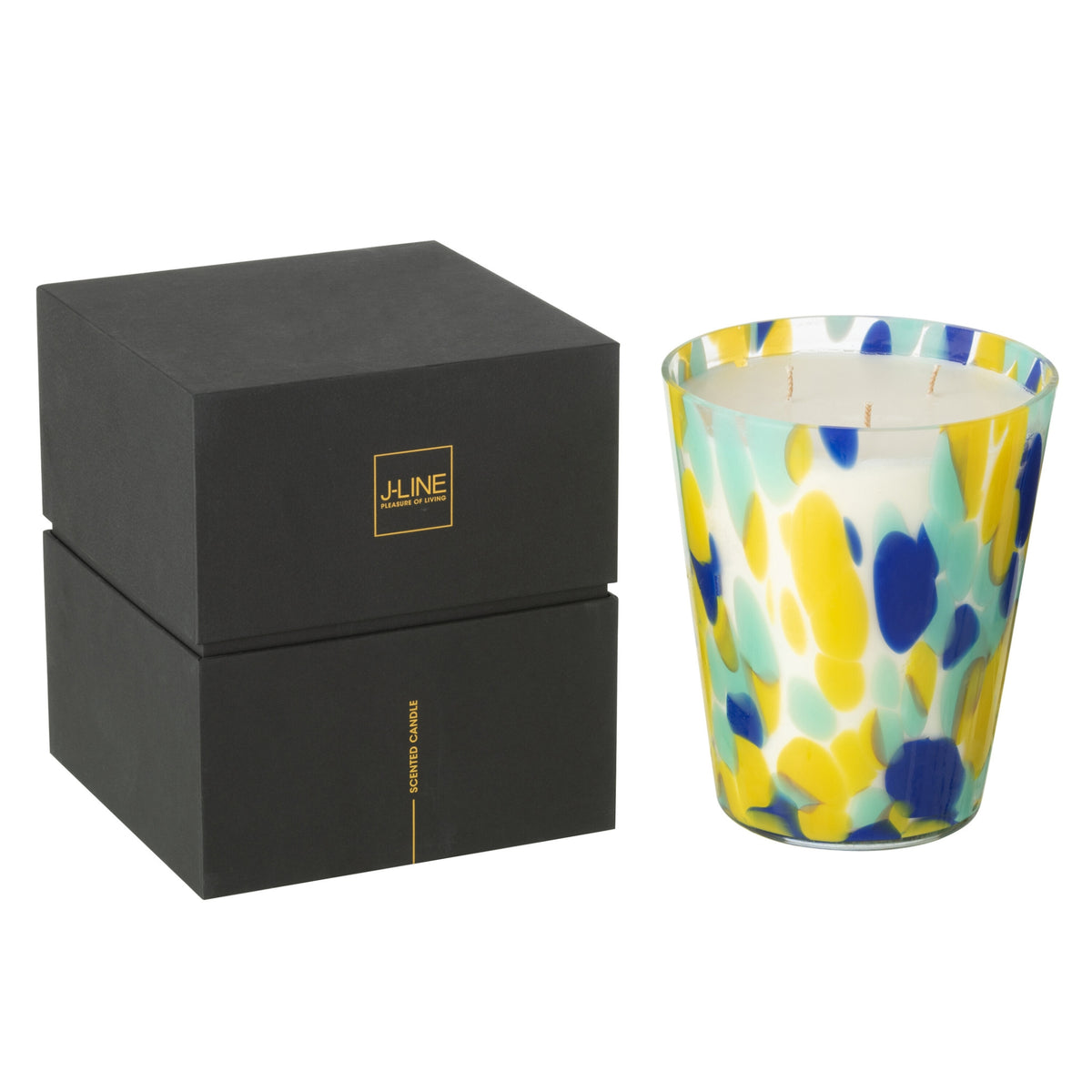 Bougie parfumée Noa Bleue/Jaune Large -95heures J-Line