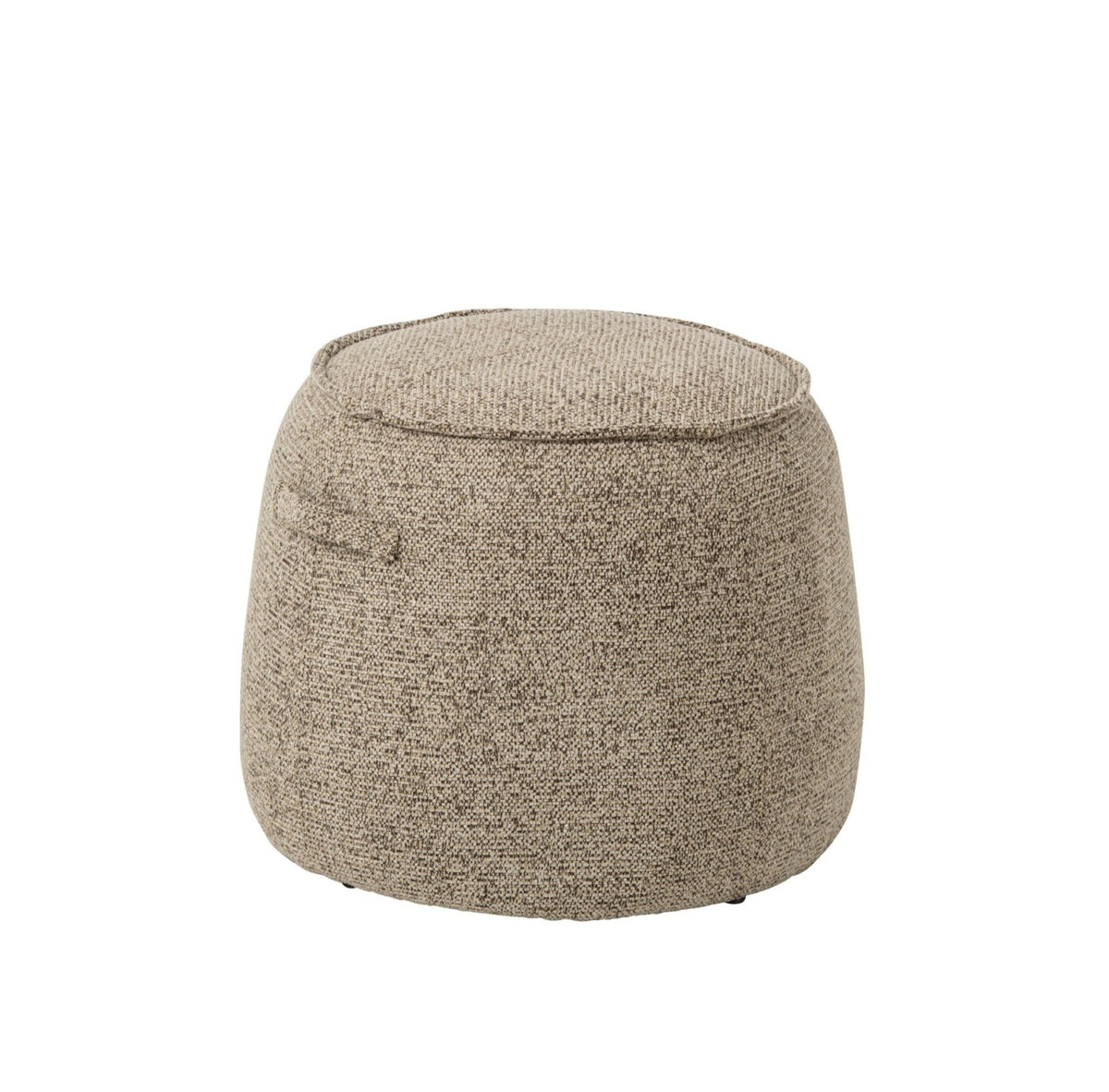 Pouf Alex Contreplaqué/Tissu Marron/Écru J-Line