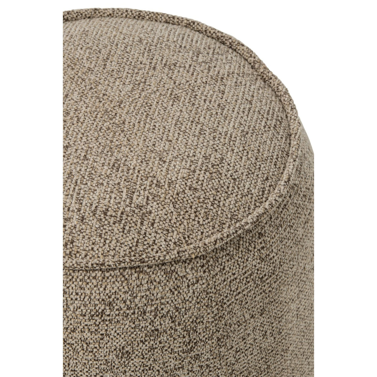 Pouf Alex Contreplaqué/Tissu Marron/Écru J-Line