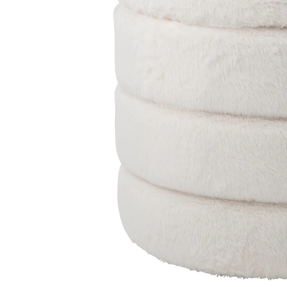 Pouf + couvercle en MDF blanc J-Line