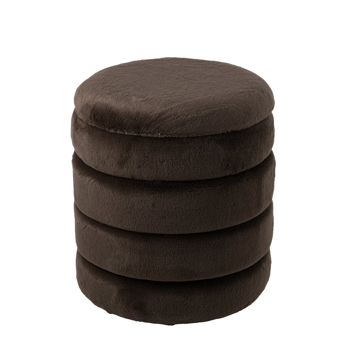 Pouf + couvercle en MDF brun foncé J-Line