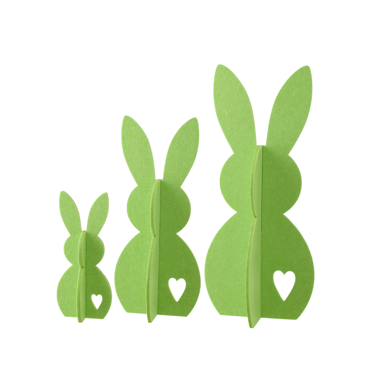 Décoration de Pâques Lapin Vert en Feutrine Lot de 3 J-Line