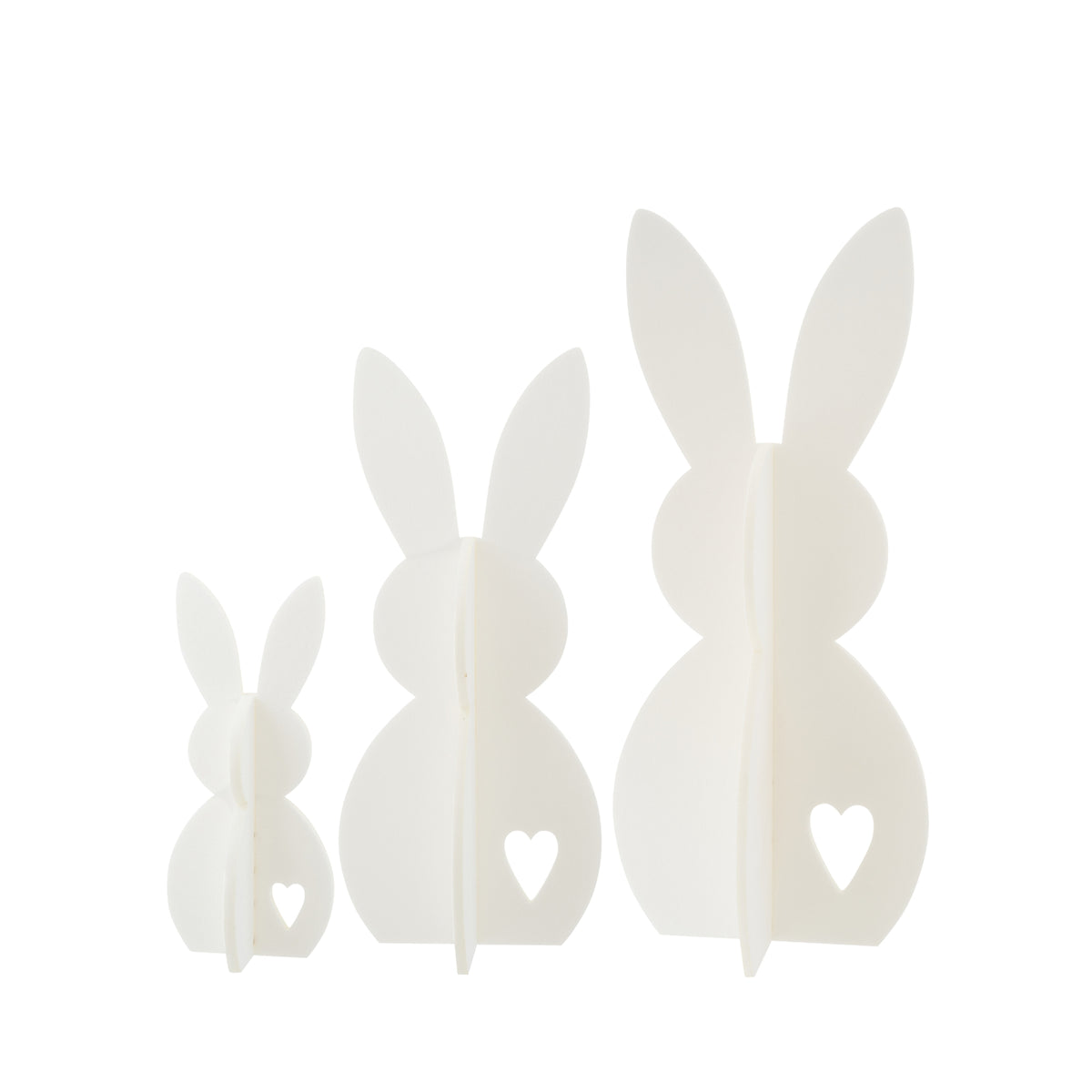 Décoration de Pâques Lapin Blanc en Feutrine Lot de 3 J-Line