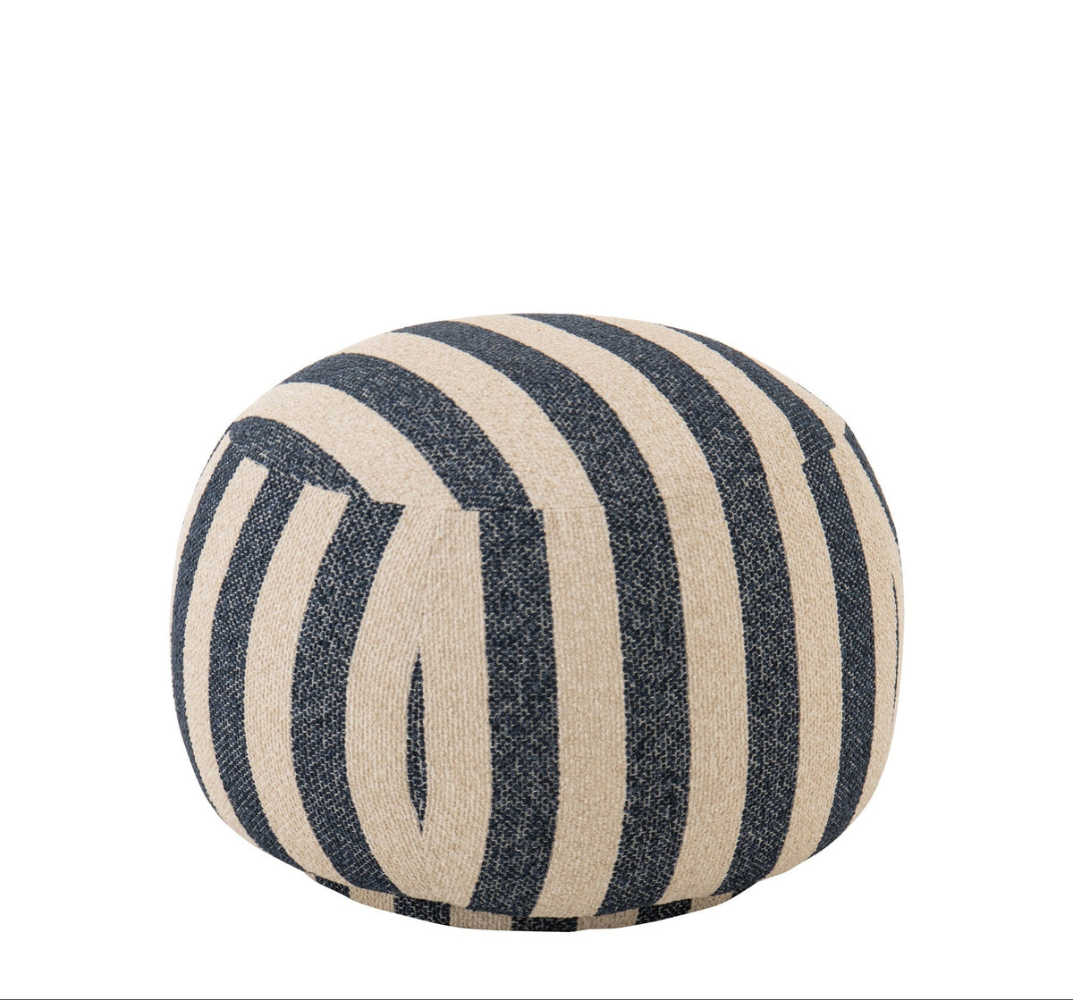 Pouf Rayé Bleu/Blanc Cassé J-Line