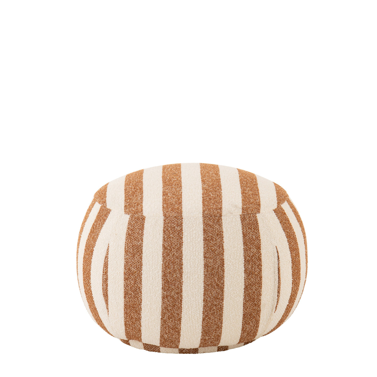 Pouf Rayé Camel/Blanc Cassé J-Line