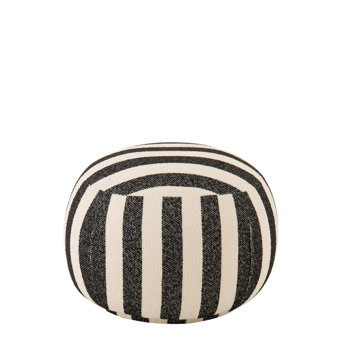 Pouf Rayé Noir/Blanc Cassé J-Line
