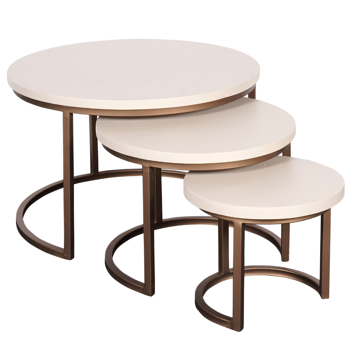Tables basses Madison Bois de manguier Sable Lot de 3 Starfurn