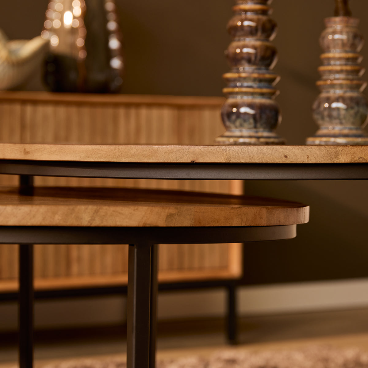 Tables basses Madison en bois de manguier naturel, lot de 2 Starfurn