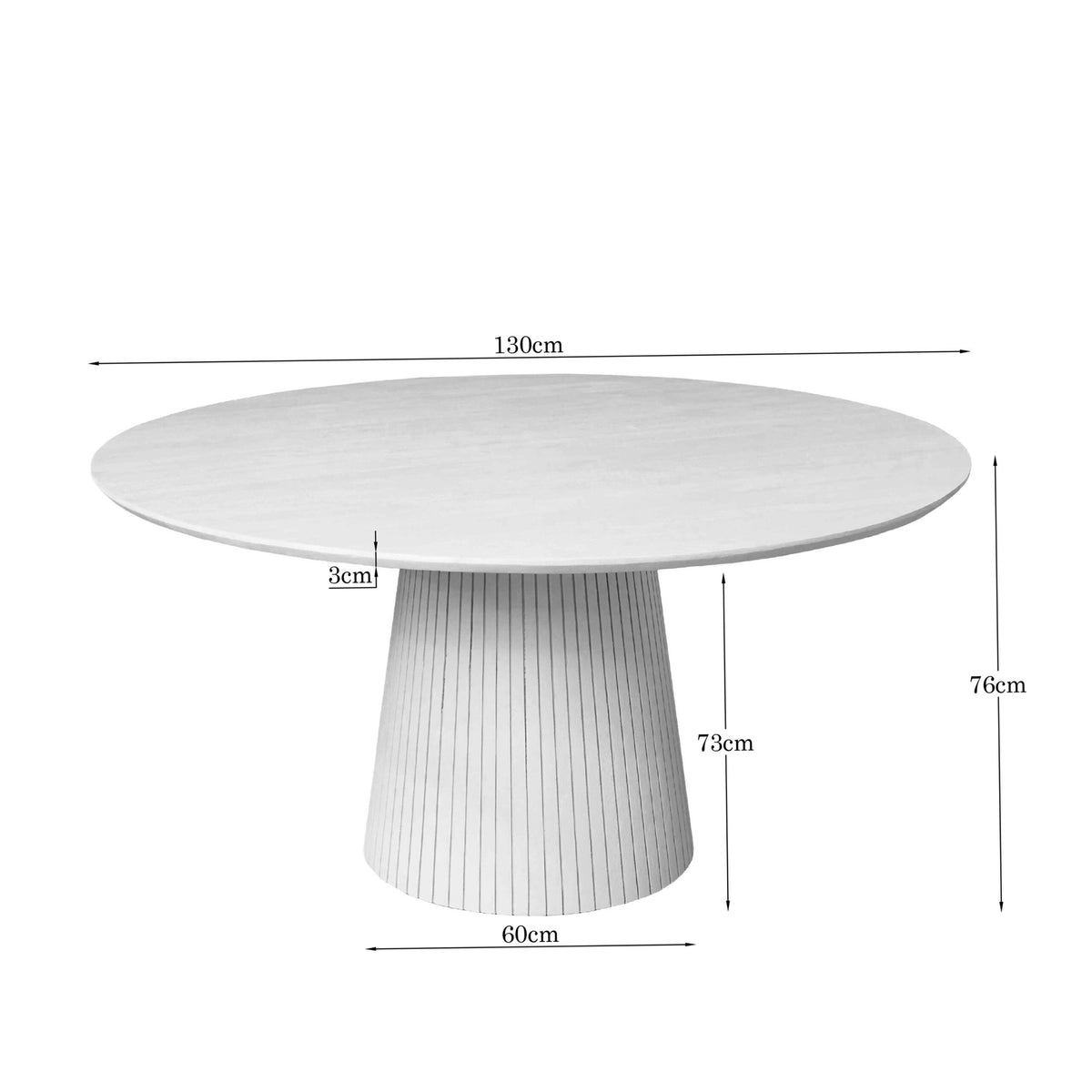 Table à manger Solana Bois de manguier Marron Ronde 130cm Starfurn
