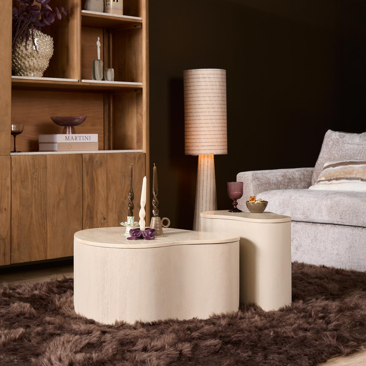 Table basse Lovi Bois de manguier Sable 77cm Starfurn