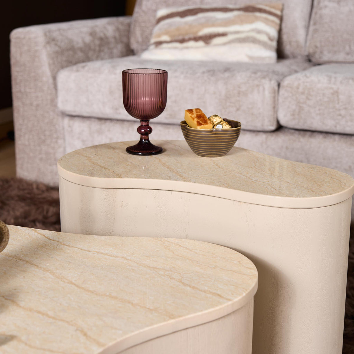 Table basse Lovi Bois de manguier Sable 77cm Starfurn