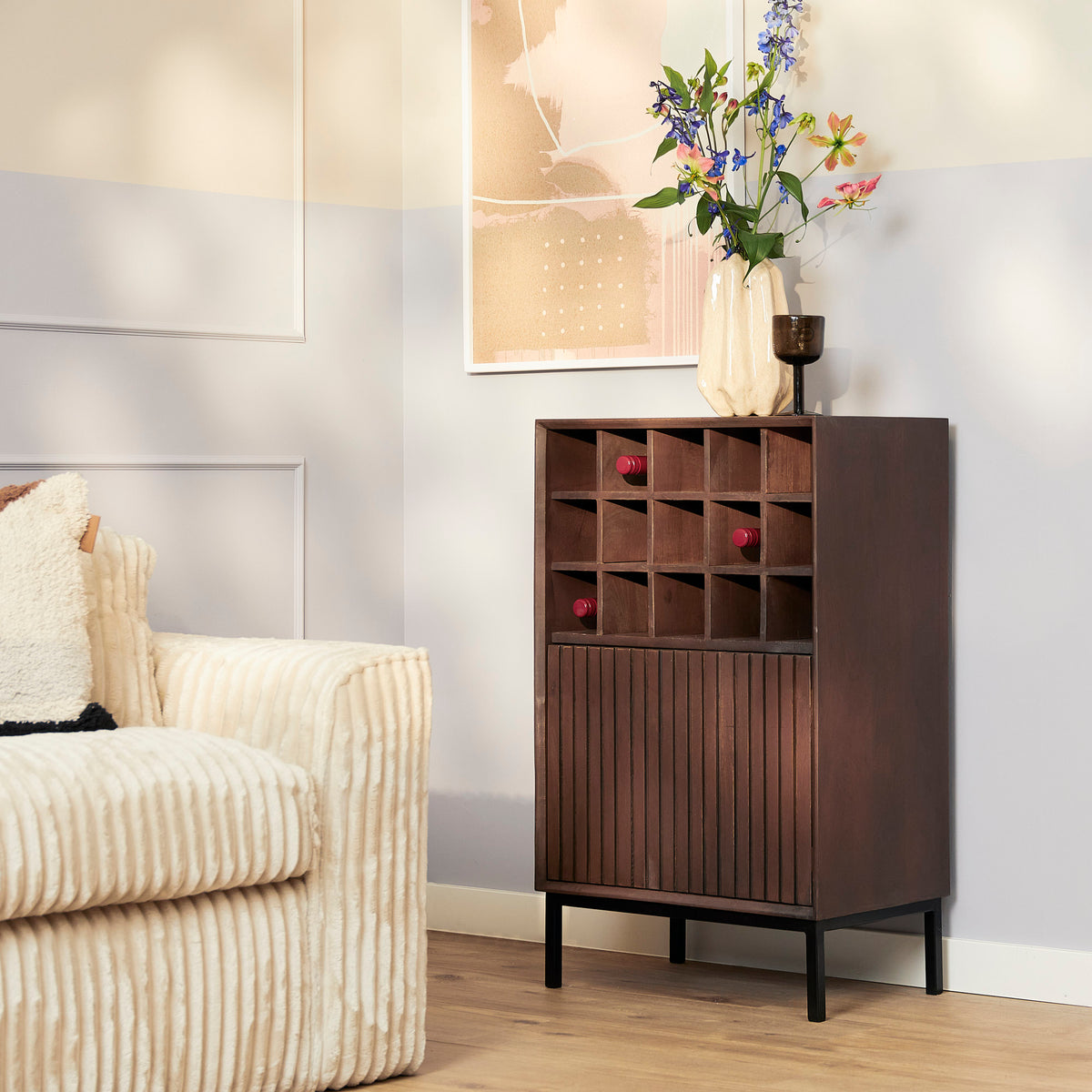 Cave à vin Madison Bois de manguier Marron 55cm Starfurn