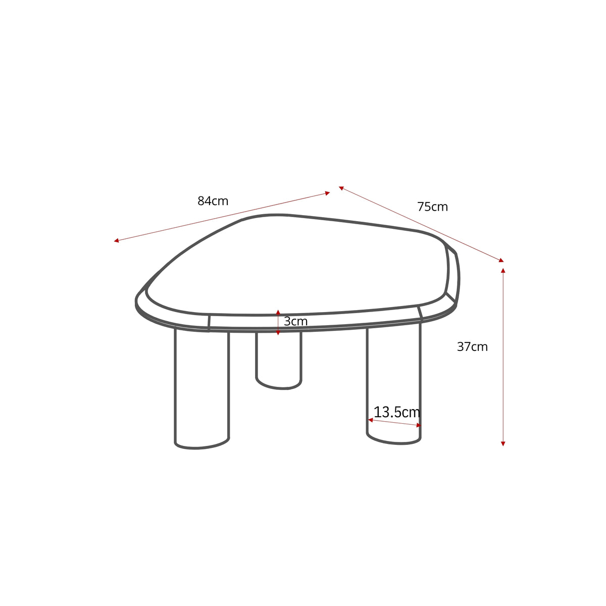 Table basse Nuvé Botticino Marbre Naturel 84cm Starfurn