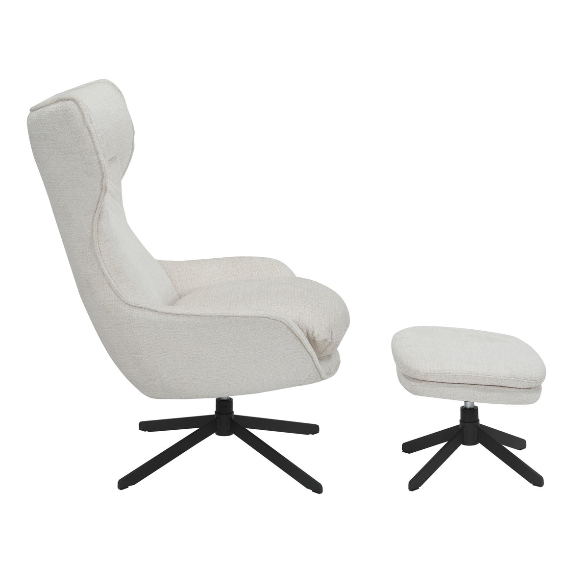 Fauteuil Olivia Pivotant Tissu Blanc Cassé Starfurn
