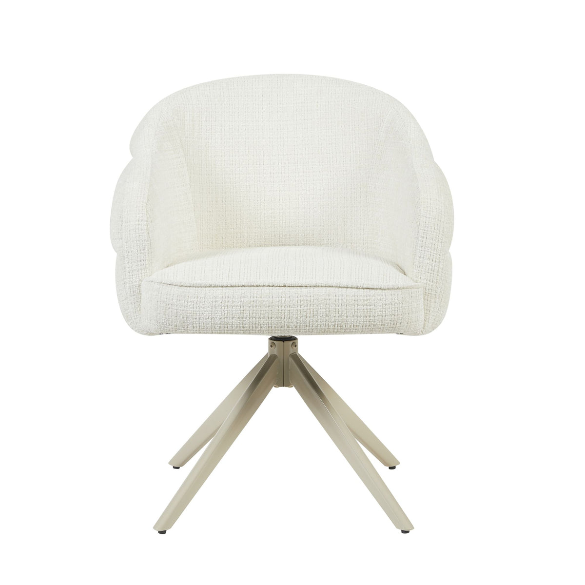 Chaise de salle à manger Bella en tissu blanc cassé avec accoudoirs Starfurn