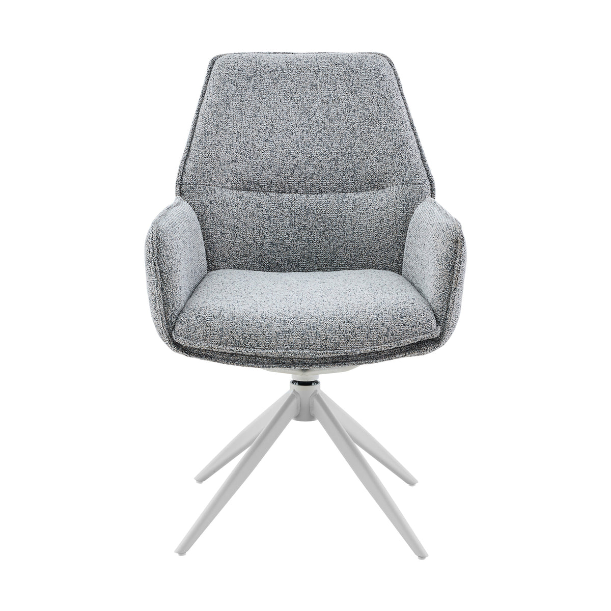 Chaise de salle à manger Hera en tissu gris avec accoudoirs Starfurn
