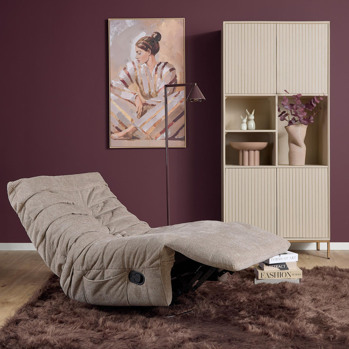 Fauteuil relax Zen Tissu Taupe Starfurn