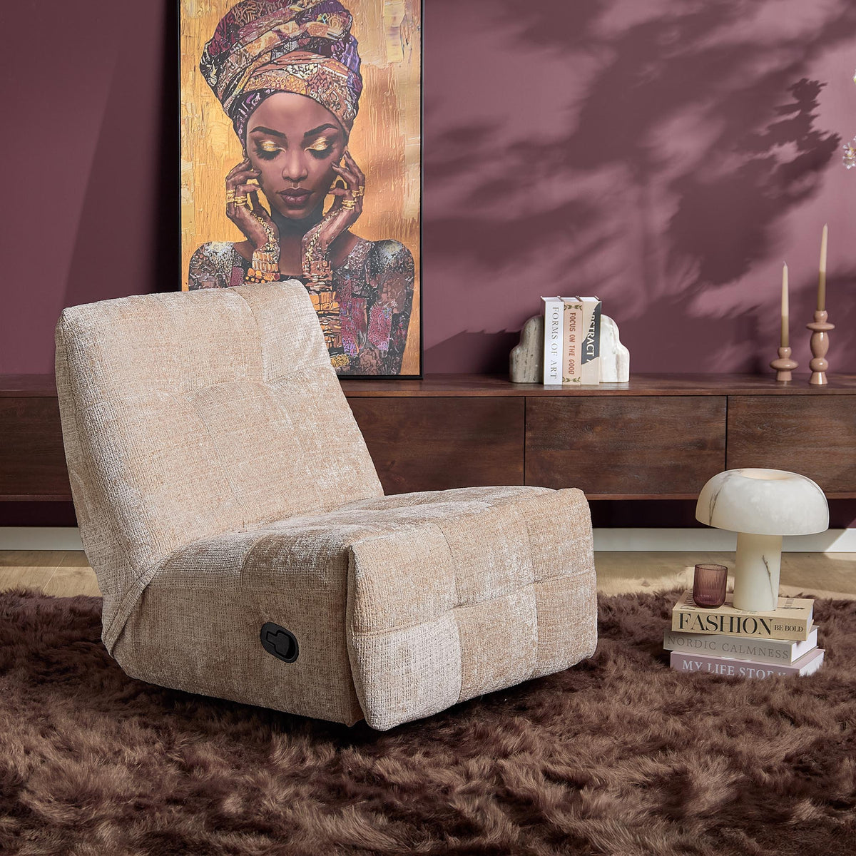 Fauteuil relax Chill Tissu Beige Starfurn