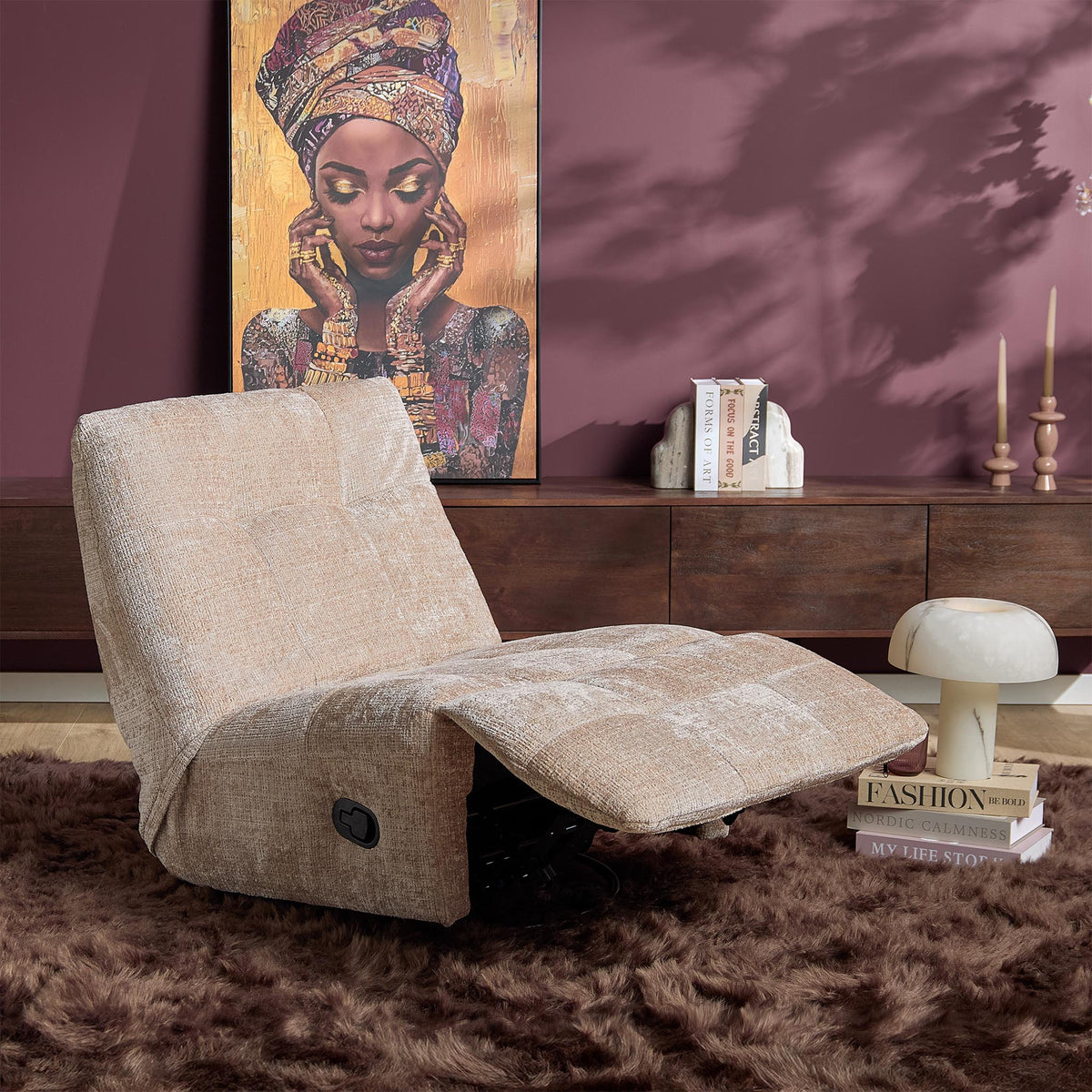 Fauteuil relax Chill Tissu Beige Starfurn