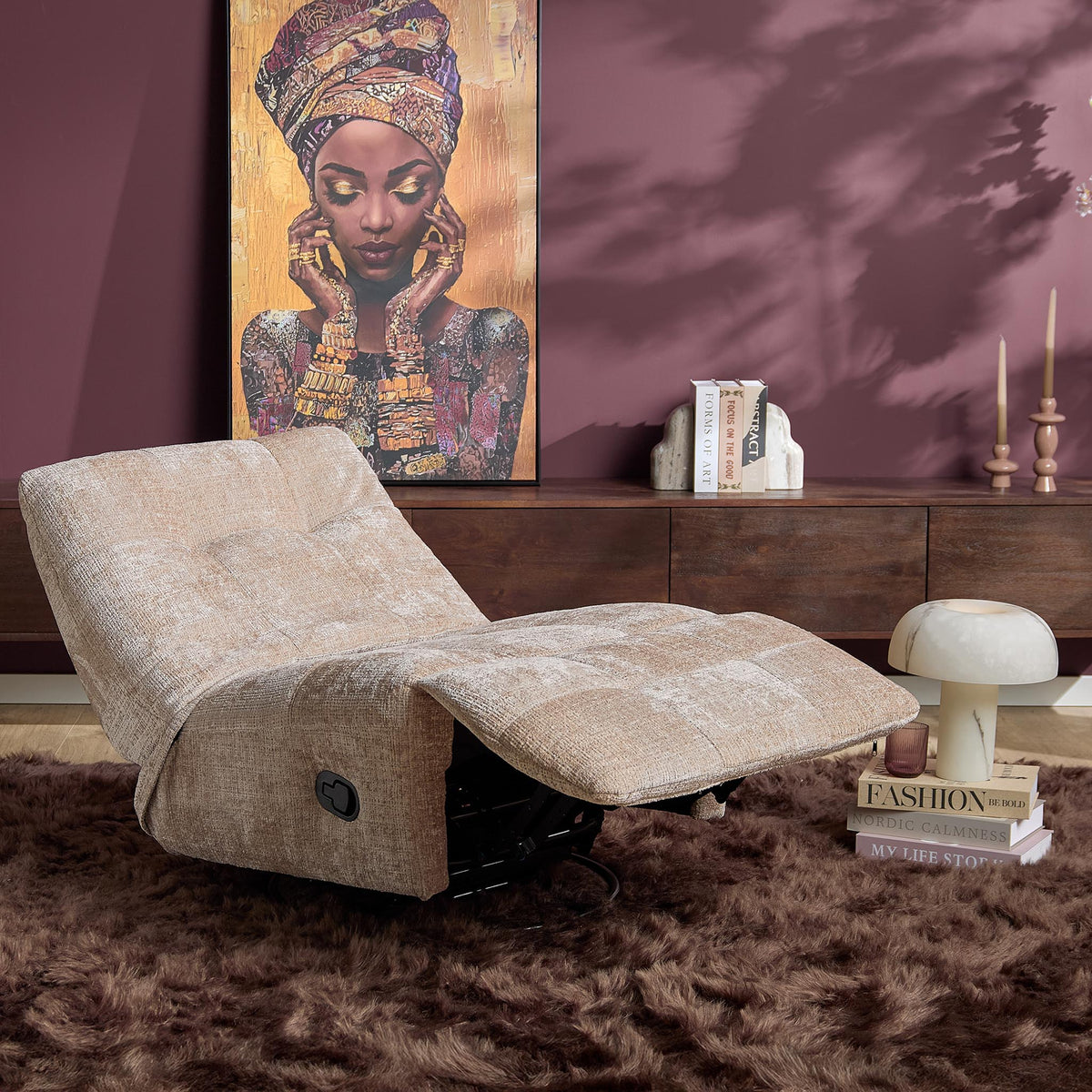 Fauteuil relax Chill Tissu Beige Starfurn