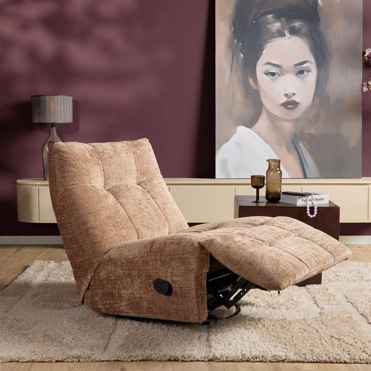Fauteuil relax Chill en tissu Cinnamon Starfurn
