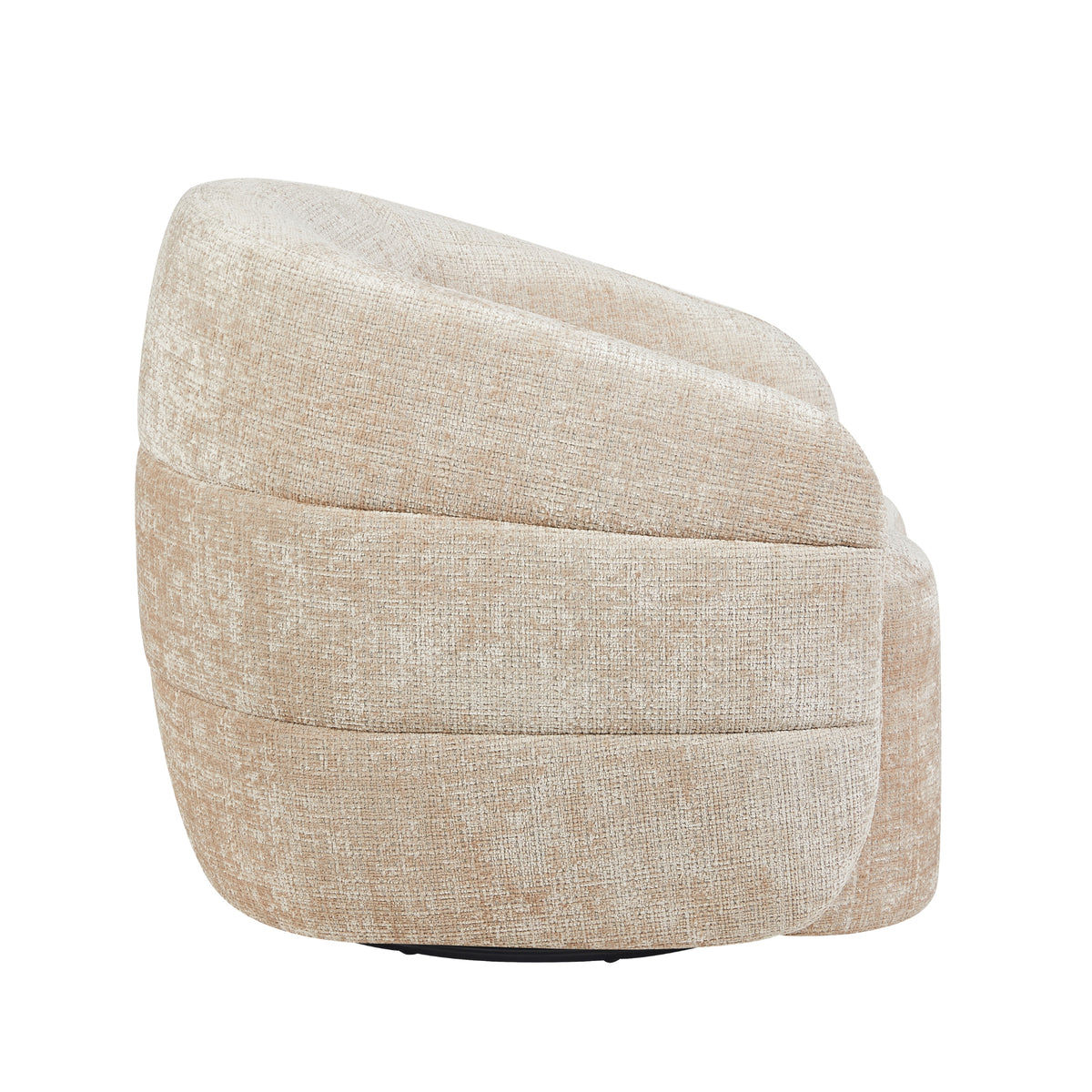 Fauteuil Yara pivotant en tissu beige Starfurn