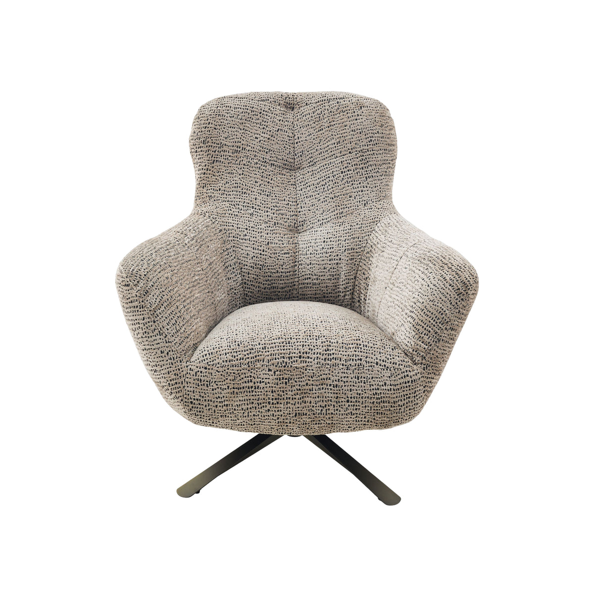Fauteuil Nena pivotant en tissu marron Starfurn