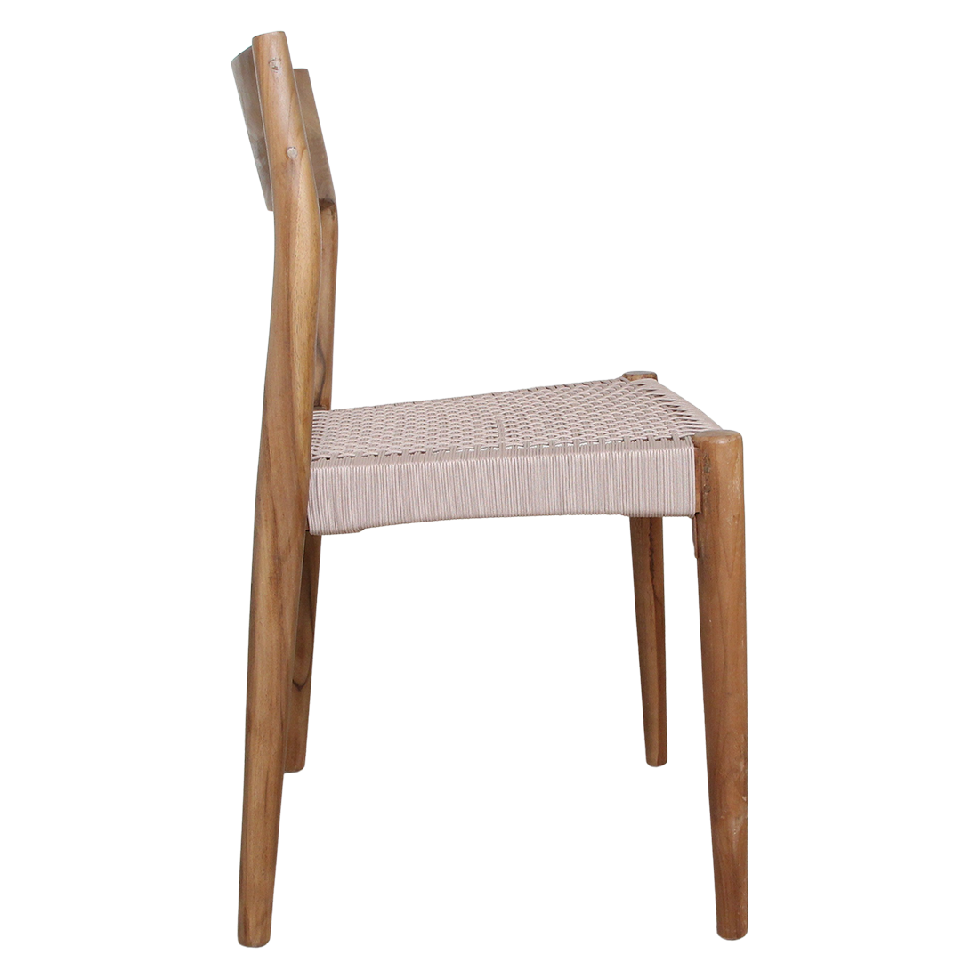 Chaise de salle à manger en teck Freya sans accoudoirs Naturel Lot de 2 Raw Materials