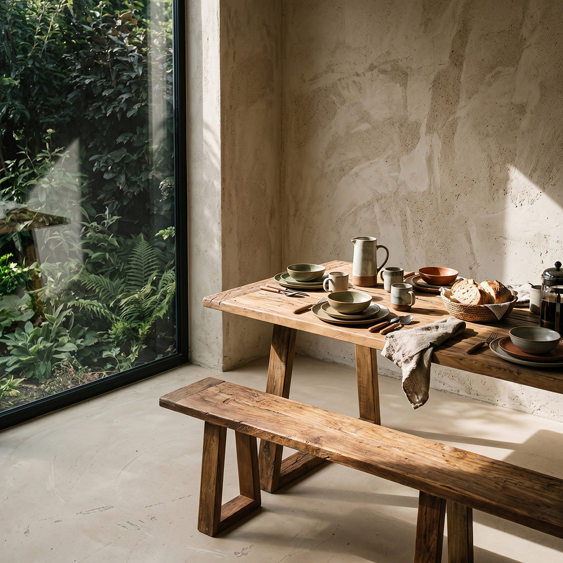 Table à manger en teck Farmwood 200 cm Raw Materials